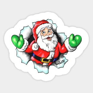 Happy Christmas Santa Breaks Out Sticker